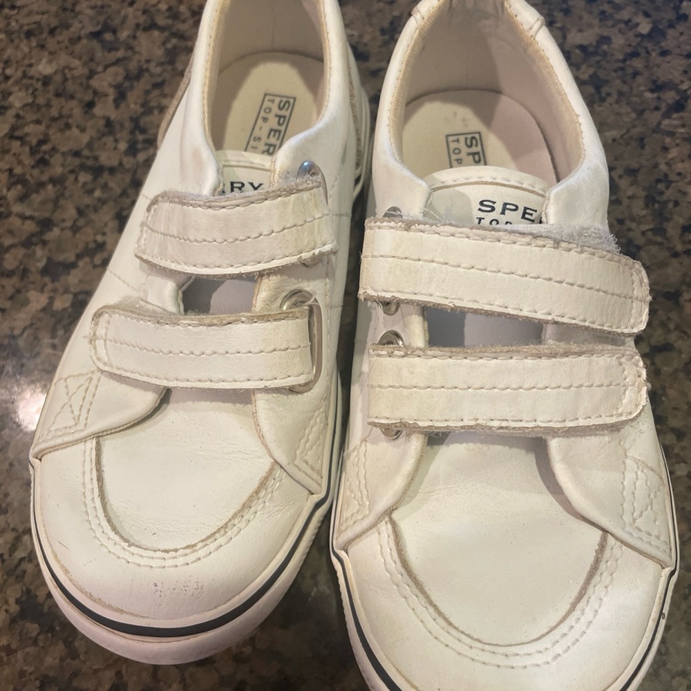 Sperry Kids White Velcro Sneakers